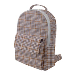 Portuguese Vibes - Brown and white geometric plaids Flap Pocket Backpack (Large)