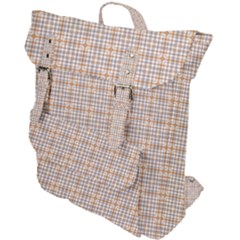 Portuguese Vibes - Brown and white geometric plaids Buckle Up Backpack