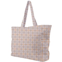Portuguese Vibes - Brown and white geometric plaids Simple Shoulder Bag