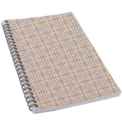 Portuguese Vibes - Brown and white geometric plaids 5.5  x 8.5  Notebook