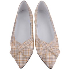 Portuguese Vibes - Brown and white geometric plaids Women s Bow Heels