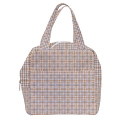 Portuguese Vibes - Brown and white geometric plaids Boxy Hand Bag