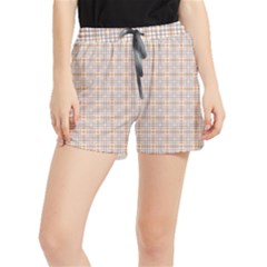 Portuguese Vibes - Brown and white geometric plaids Women s Runner Shorts