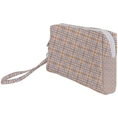 Portuguese Vibes - Brown and white geometric plaids Wristlet Pouch Bag (Small)