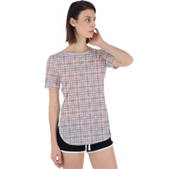 Portuguese Vibes - Brown and white geometric plaids Perpetual Short Sleeve T-Shirt