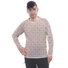 Portuguese Vibes - Brown and white geometric plaids Men s Pique Long Sleeve Tee