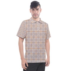 Portuguese Vibes - Brown and white geometric plaids Men s Polo Tee