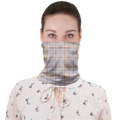 Portuguese Vibes - Brown and white geometric plaids Face Covering Bandana (Adult)