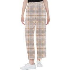 Portuguese Vibes - Brown and white geometric plaids Women s Pants 