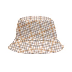 Portuguese Vibes - Brown and white geometric plaids Bucket Hat
