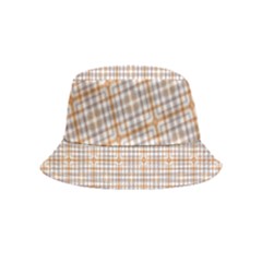 Portuguese Vibes - Brown And White Geometric Plaids Bucket Hat (kids)