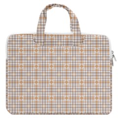 Portuguese Vibes - Brown and white geometric plaids MacBook Pro 13  Double Pocket Laptop Bag