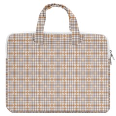 Portuguese Vibes - Brown and white geometric plaids MacBook Pro 16  Double Pocket Laptop Bag 