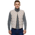 Portuguese Vibes - Brown and white geometric plaids Men s Short Button Up Puffer Vest	 View1