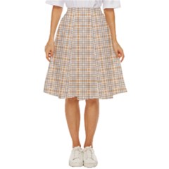 Portuguese Vibes - Brown and white geometric plaids Classic Short Skirt