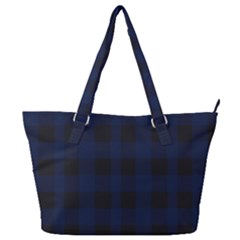 Black And Dark Blue Plaids Full Print Shoulder Bag by ConteMonfrey