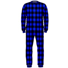 Black And Bic Blue Plaids Onepiece Jumpsuit (men) by ConteMonfrey