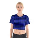 Black and bic blue plaids Cotton Crop Top View1