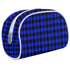 Black And Bic Blue Plaids Make Up Case (medium) by ConteMonfrey