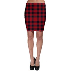 Red And Black Plaids Bodycon Skirt by ConteMonfrey