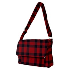 Red And Black Plaids Full Print Messenger Bag (m) by ConteMonfrey