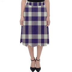 Dark Blue Plaid Classic Midi Skirt by ConteMonfrey