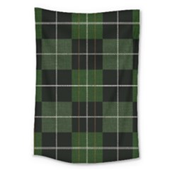 Modern Green Plaid Large Tapestry by ConteMonfrey