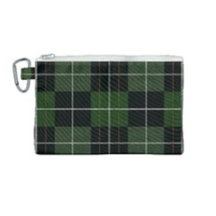 Modern Green Plaid Canvas Cosmetic Bag (medium) by ConteMonfrey