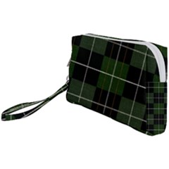 Modern Green Plaid Wristlet Pouch Bag (small) by ConteMonfrey
