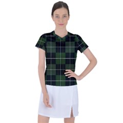 Modern Green Plaid Women s Sports Top by ConteMonfrey