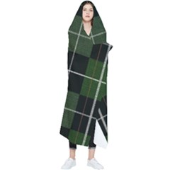 Modern Green Plaid Wearable Blanket by ConteMonfrey
