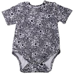 Weird Cute Fantasy Monsters Motif Pattern Baby Short Sleeve Onesie Bodysuit by dflcprintsclothing