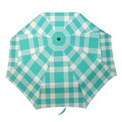 Turquoise Small Plaids  Folding Umbrellas by ConteMonfrey