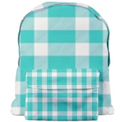 Turquoise Small Plaids  Giant Full Print Backpack by ConteMonfrey