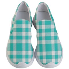 Turquoise Small Plaids  Women s Lightweight Slip Ons by ConteMonfrey