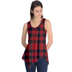 Red And Black Plaids Sleeveless Tunic by ConteMonfrey