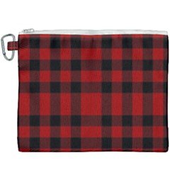 Red And Black Plaids Canvas Cosmetic Bag (xxxl) by ConteMonfrey