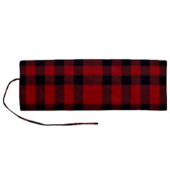 Red And Black Plaids Roll Up Canvas Pencil Holder (m) by ConteMonfrey