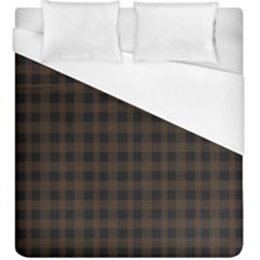 Brown and black small plaids Duvet Cover (King Size)