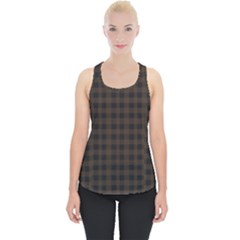 Brown And Black Small Plaids Piece Up Tank Top by ConteMonfrey