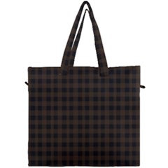 Brown and black small plaids Canvas Travel Bag