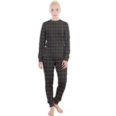 Brown and black small plaids Women s Lounge Set