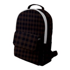 Brown And Black Small Plaids Flap Pocket Backpack (large) by ConteMonfrey