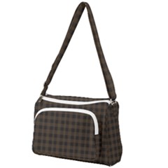 Brown And Black Small Plaids Front Pocket Crossbody Bag by ConteMonfrey