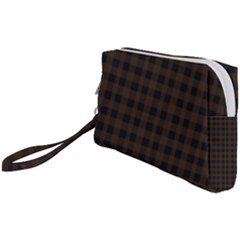 Brown and black small plaids Wristlet Pouch Bag (Small)