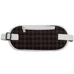 Brown and black small plaids Rounded Waist Pouch