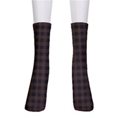 Brown and black small plaids Crew Socks