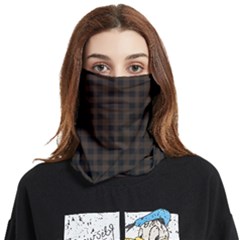 Brown and black small plaids Face Covering Bandana (Two Sides)