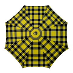 Yellow Plaids Straight Golf Umbrellas by ConteMonfrey