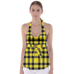 Yellow Plaids Straight Babydoll Tankini Top by ConteMonfrey